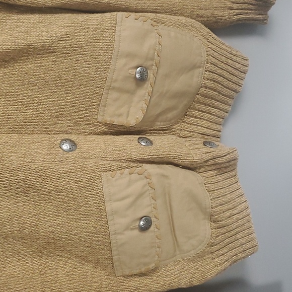 Lauren Jeans Company Ralph Lauren Vtg, Western Style, Button Down Sweater Tan, M - Picture 5 of 8
